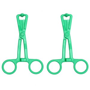 Green Scissor Nipple Clamps With Metal Chain BondageBox UK