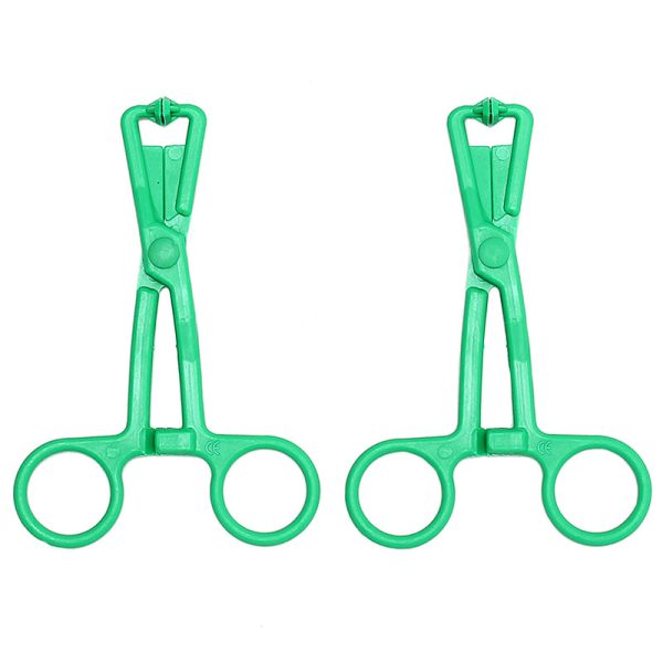 Green Scissor Nipple Clamps With Metal Chain BondageBox UK