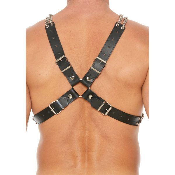 Heavy Duty Leather And Chain Body Harness BondageBox UK