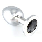 Heavy Metal Butt Plug With Black Crystal BondageBox UK