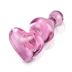 Icicles No.75 Pink Heart Glass Butt Plug BondageBox UK