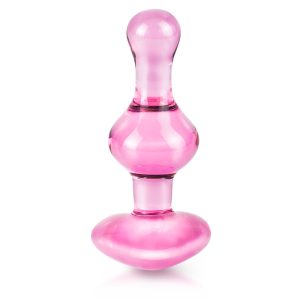 Icicles No.75 Pink Heart Glass Butt Plug BondageBox UK
