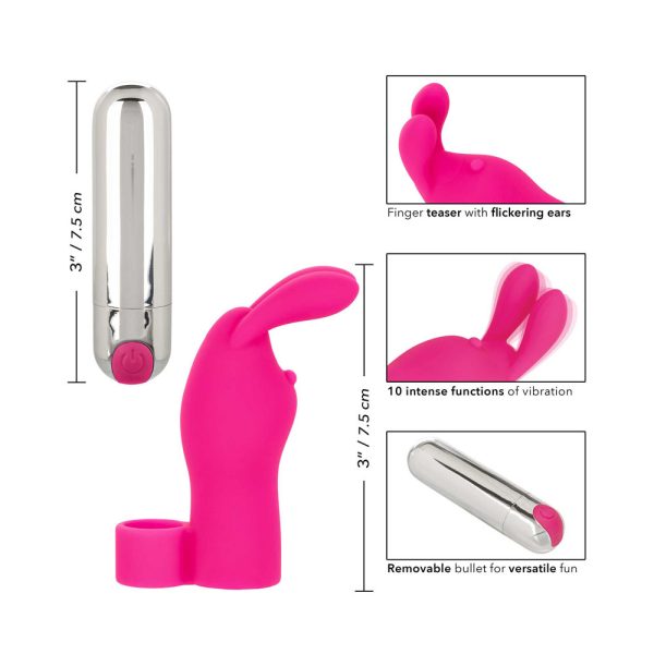 Intimate Play Pink Rechargeable Bunny Finger Vibrator BondageBox UK