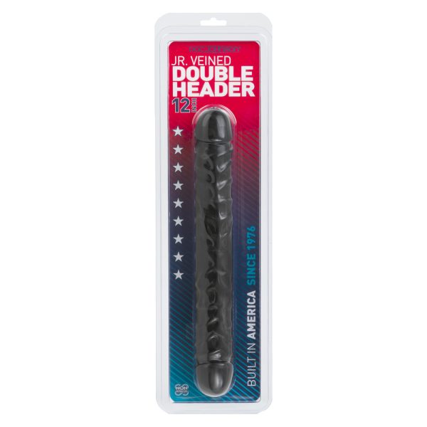 Jr Veined Double Header 12 Inch Bender Dong Black BondageBox UK