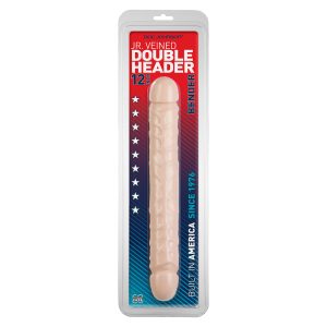 Jr Veined Double Header 12 Inch Bender Dong Flesh Pink BondageBox UK