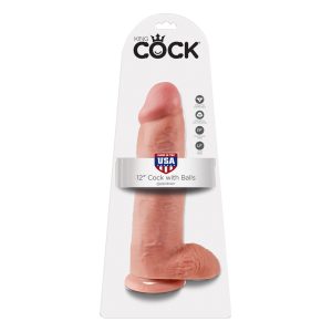 King Cock 12 Inch Cock Dildo With Balls BondageBox UK