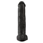King Cock 15 Inch Cock with Balls Black BondageBox UK