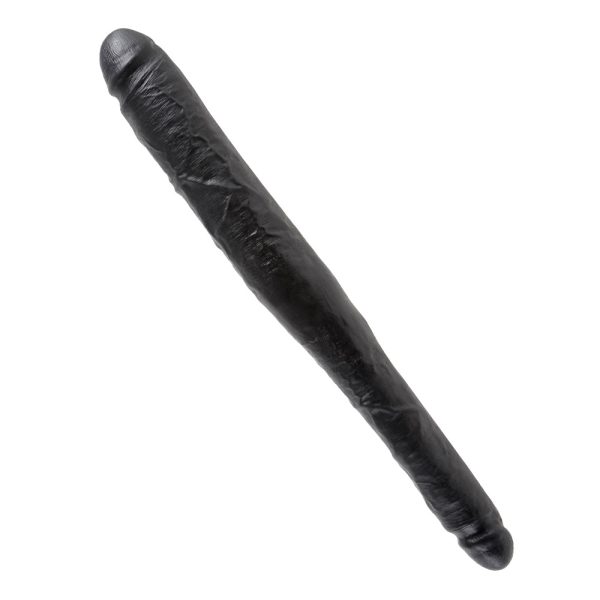 King Cock 16 Inch Tapered Double Dildo Black BondageBox UK