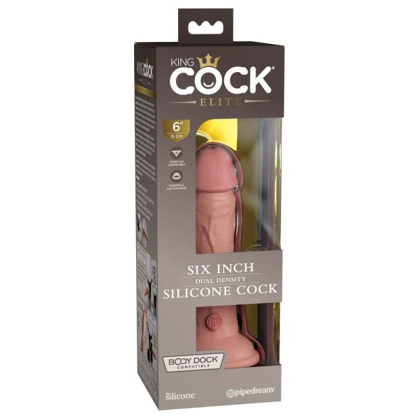 King Cock Elite 6 Inch Dual Density Dildo Caramel BondageBox UK