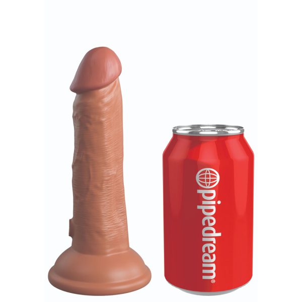 King Cock Elite 6 Inch Dual Density Vibrating Cock Flesh Brown BondageBox UK