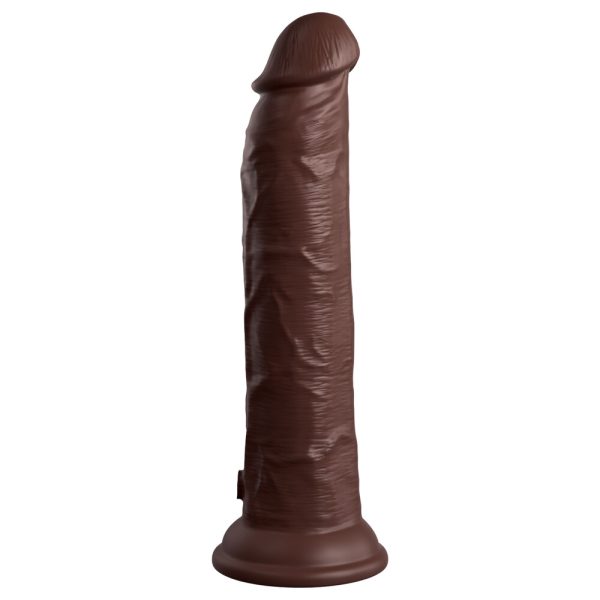 King Cock Elite 9 Inch Dual Density Vibrating Cock Flesh Brown BondageBox UK