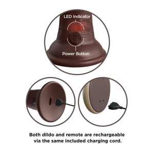 King Cock Elite 9 Inch Dual Density Vibrating Cock Flesh Brown BondageBox UK