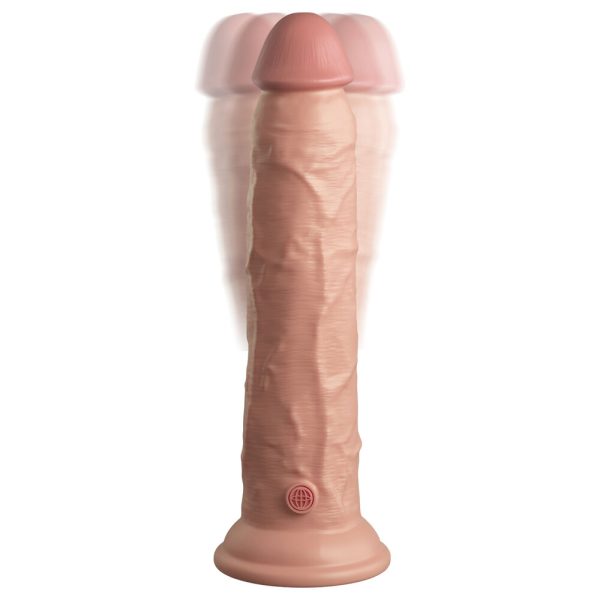 King Cock Elite 9 Inch Dual Density Vibrating Cock Flesh Pink BondageBox UK