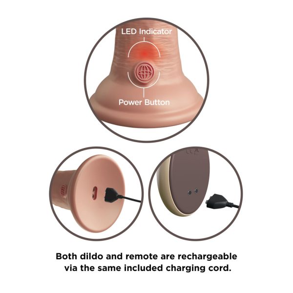 King Cock Elite 9 Inch Dual Density Vibrating Cock Flesh Pink BondageBox UK