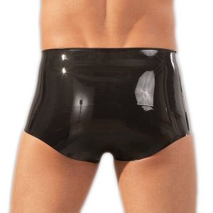 LateX Boxers With Penis Sleeve Black BondageBox UK