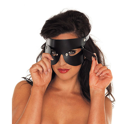 Leather Blindfold With Detachable Blinkers BondageBox UK