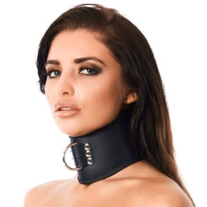 Leather Collar With Padlock BondageBox UK