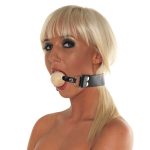 Leather Gag With Wooden Ball BondageBox UK