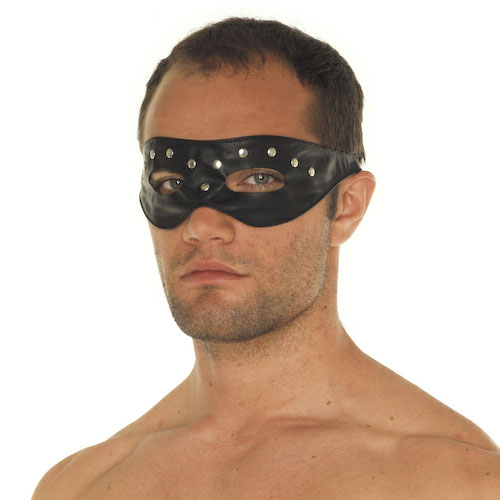 Leather Open Eye Mask With Rivets BondageBox UK