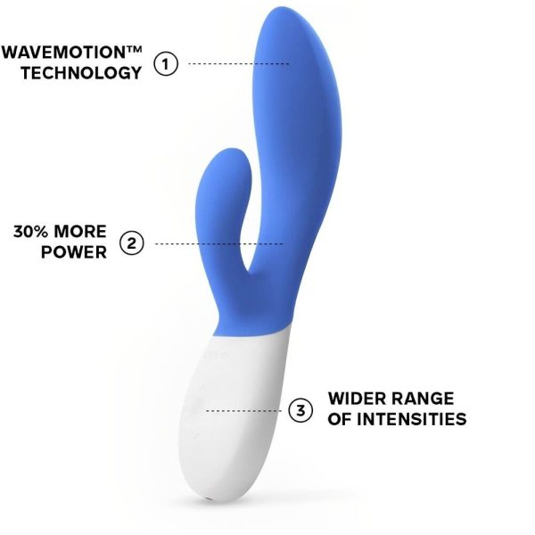 Lelo Ina Wave 2 Luxury Rechargeable Vibe Blue BondageBox UK