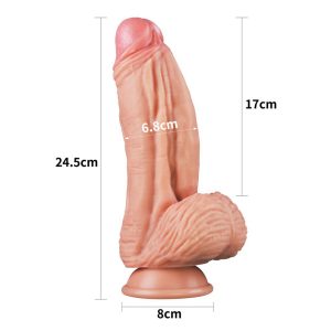 Lovetoy 10 Inch Dual Layered Silicone Cock BondageBox UK