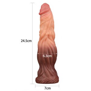 Lovetoy 9.5 Inch Dual Layered Silicone Cock Flesh Brown BondageBox UK