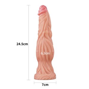 Lovetoy 9.5 Inch Dual Layered Silicone Cock Flesh Pink BondageBox UK