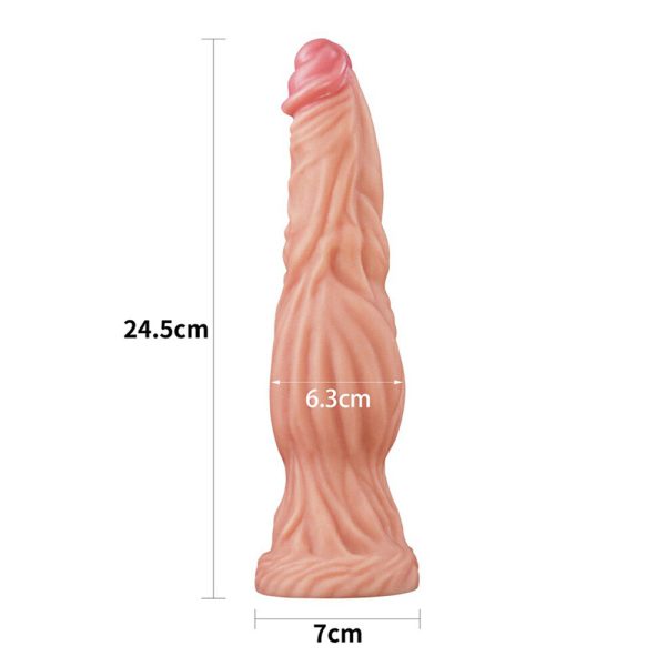 Lovetoy 9.5 Inch Dual Layered Silicone Cock Flesh Pink BondageBox UK