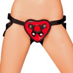 Lux Fetish Red Heart Strap On Harness BondageBox UK