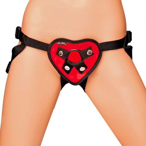 Lux Fetish Red Heart Strap On Harness BondageBox UK