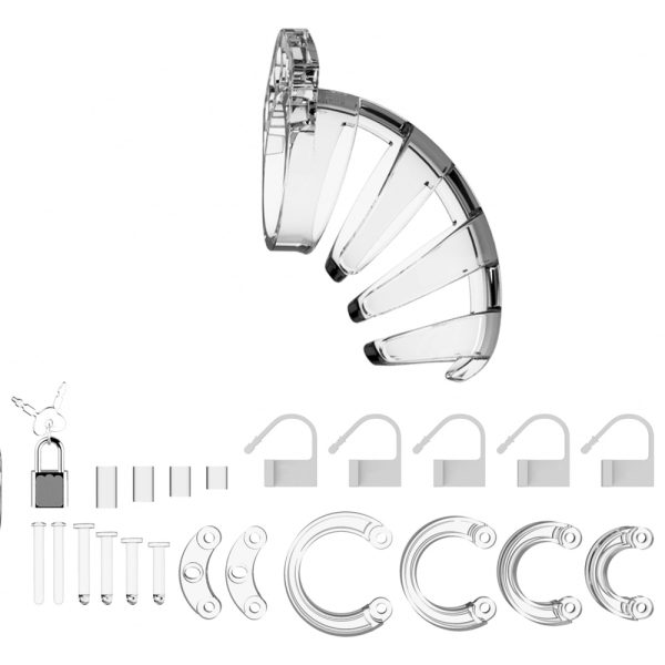 Man Cage 02 Male 3.5 Inch Clear Chastity Cage BondageBox UK