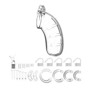 Man Cage 03 Male 4.5 Inch Clear Chastity Cage BondageBox UK