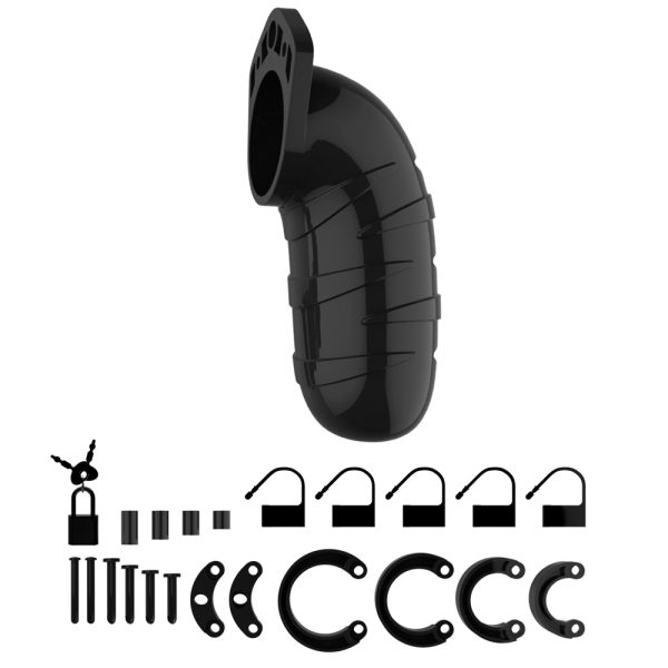 Man Cage 05 Male 5.5 Inch Black Chastity Cage BondageBox UK