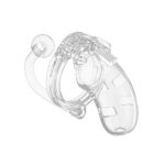 Man Cage 10 Male 3.5 Inch Clear Chastity Cage With Anal Plug BondageBox UK