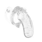 Man Cage 11 Male 4.5 Inch Clear Chastity Cage With Anal Plug BondageBox UK