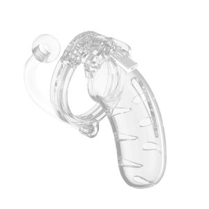 Man Cage 11 Male 4.5 Inch Clear Chastity Cage With Anal Plug BondageBox UK