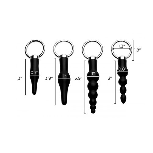 Master Series 4 Piece Silicone Anal Ringed Rimmer Set BondageBox UK