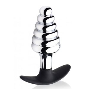 Master Series Dark Hive Metal And Silicone Ribbed Anal Plug BondageBox UK