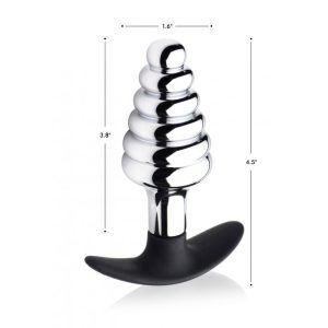Master Series Dark Hive Metal And Silicone Ribbed Anal Plug BondageBox UK