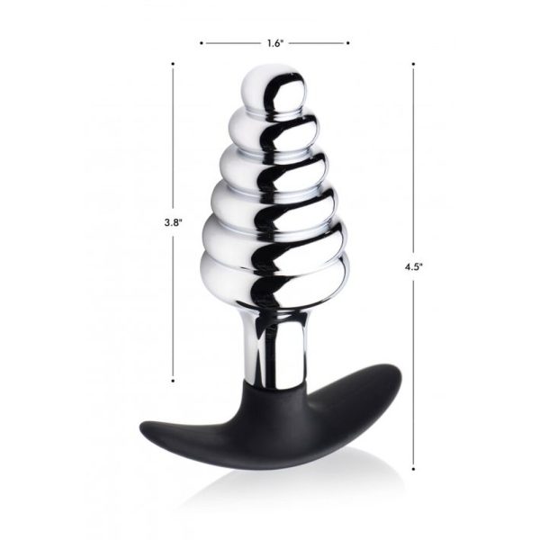 Master Series Dark Hive Metal And Silicone Ribbed Anal Plug BondageBox UK