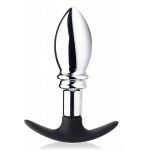 Master Series Dark Stopper Metal And Silicone Anal Plug BondageBox UK