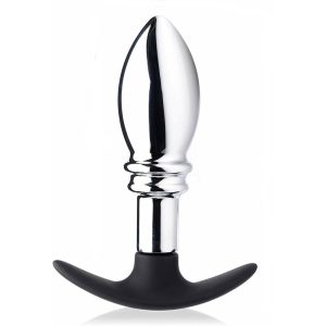 Master Series Dark Stopper Metal And Silicone Anal Plug BondageBox UK
