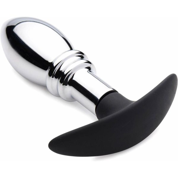 Master Series Dark Stopper Metal And Silicone Anal Plug BondageBox UK