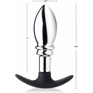 Master Series Dark Stopper Metal And Silicone Anal Plug BondageBox UK