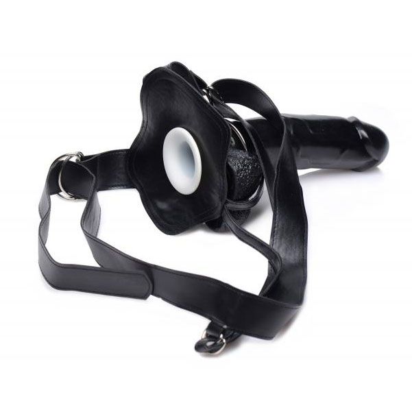 Master Series Infiltrator 2 Hollow Strap On Black 9 Inch Dildo BondageBox UK