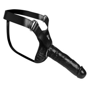 Master Series Infiltrator Hollow Strap On Black 10 Inch Dildo BondageBox UK