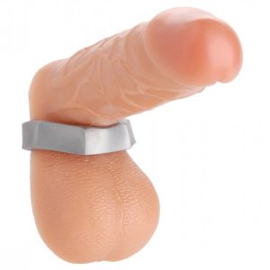 Master Series Silver Hex Heavy Duty Cock Ring and Ball Stretcher BondageBox UK
