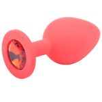 Medium Red Jewelled Silicone Butt Plug BondageBox UK