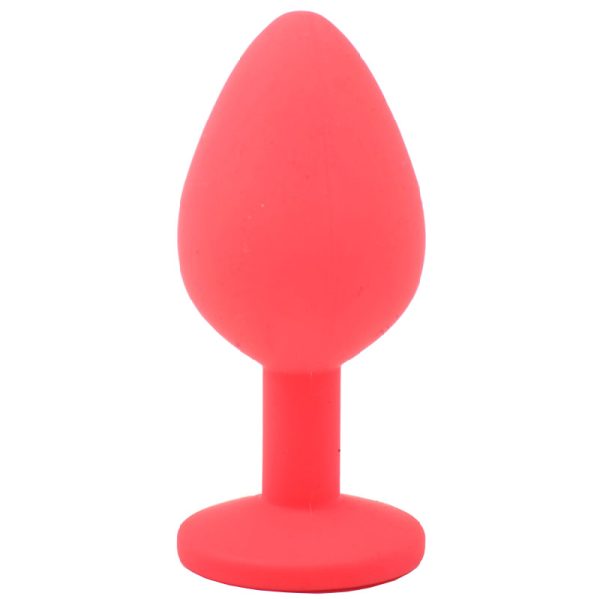 Medium Red Jewelled Silicone Butt Plug BondageBox UK