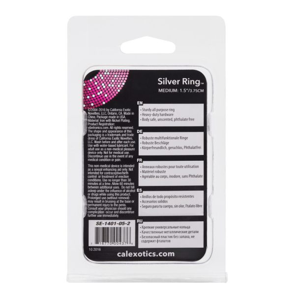 Medium Silver Cock Ring BondageBox UK